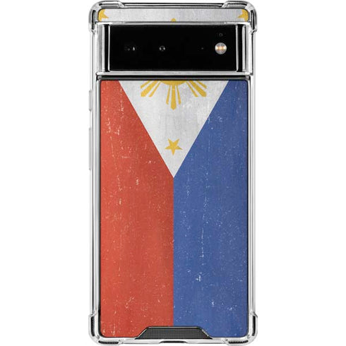 Philippines Flag Distressed Google Pixel 6 Clear Case